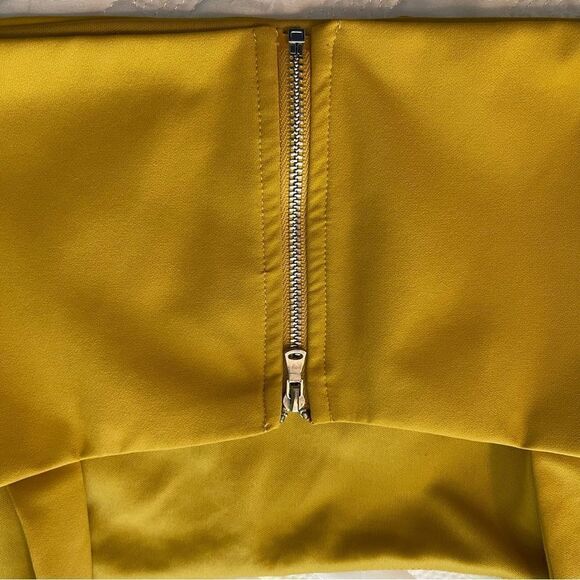 Tiger Mist Mustard Yellow Tie Shoulder Kinsley Crop Tank Small - Picture 5 of 5